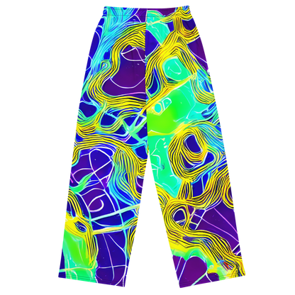 Wide-Leg Pants - Neon Jungle Rhapsody