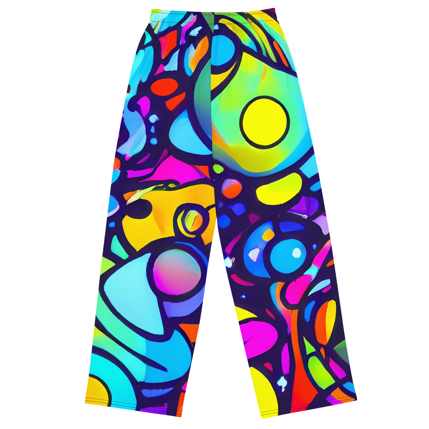 Wide-Leg Pants - Neon Graffscape