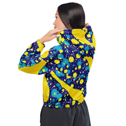 Women's Cropped Windbreaker - Starburst Splash