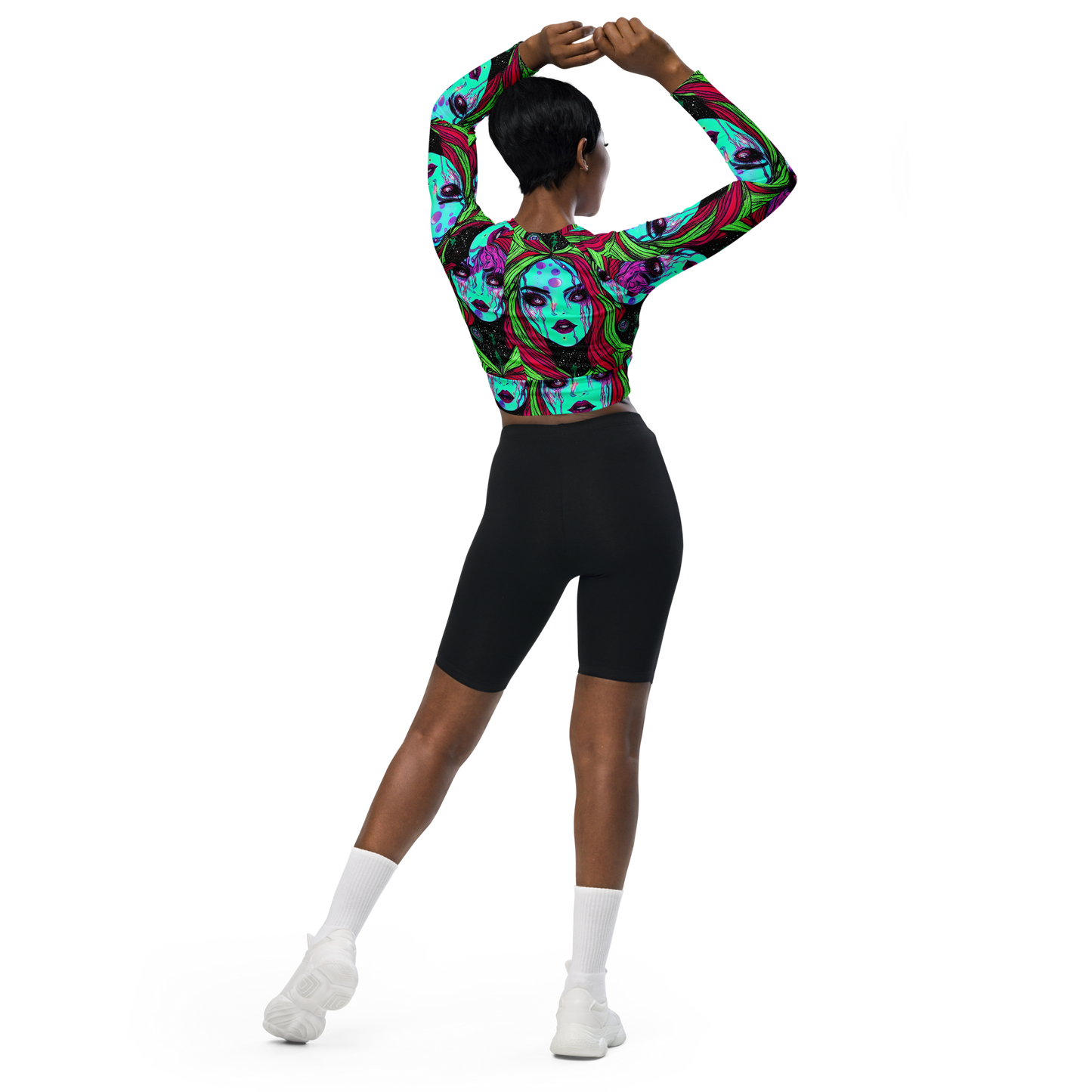 Long Sleeve Crop Top - Luminous Nightfall