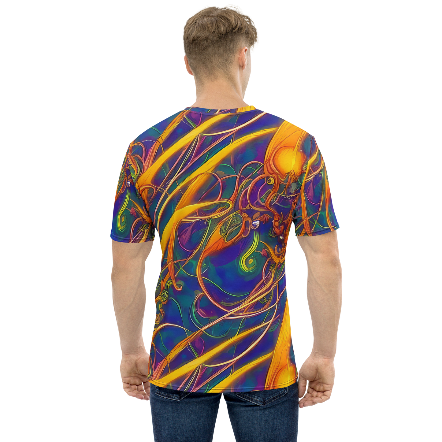 Men's Crew Neck T-Shirt - Luminous Whirl