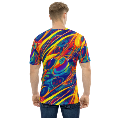 Men's Crew Neck T-Shirt - Abstract Blaze