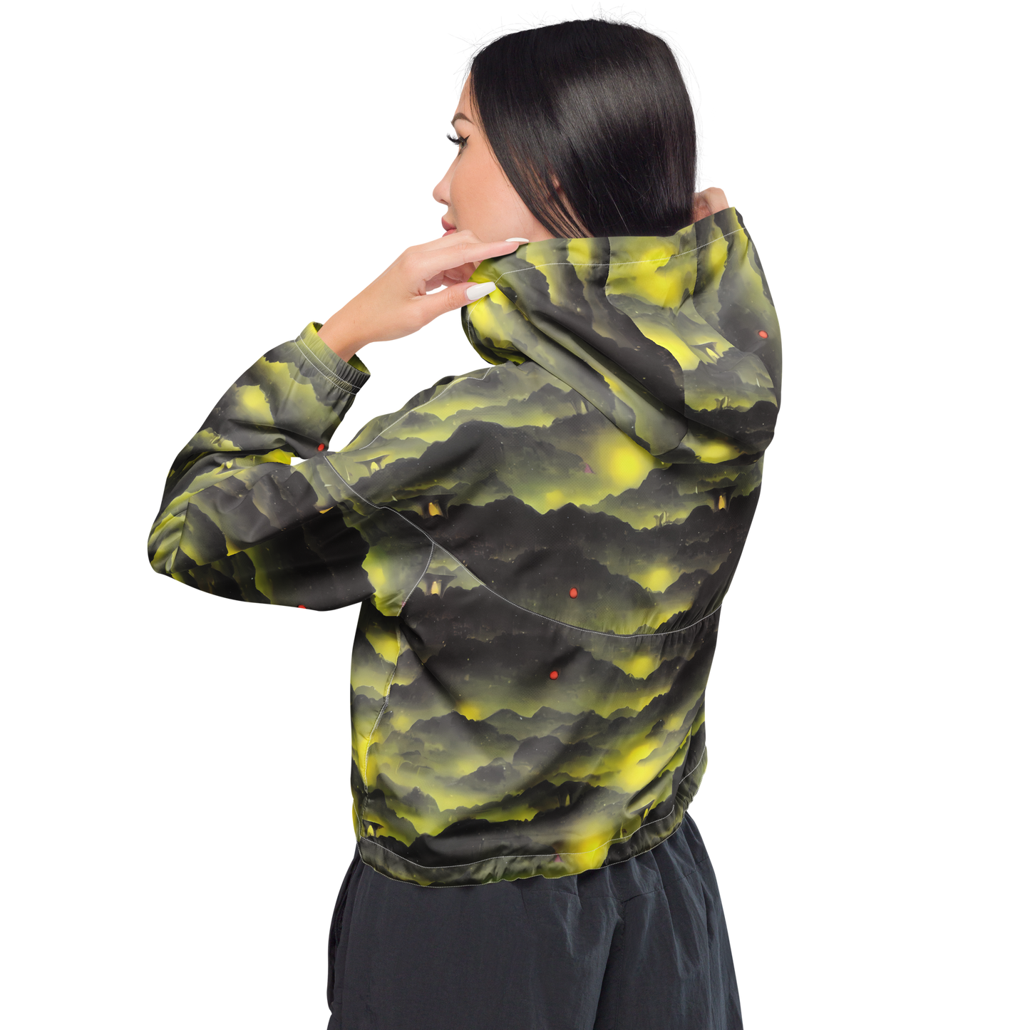 Women's Cropped Windbreaker - Spectral Isle