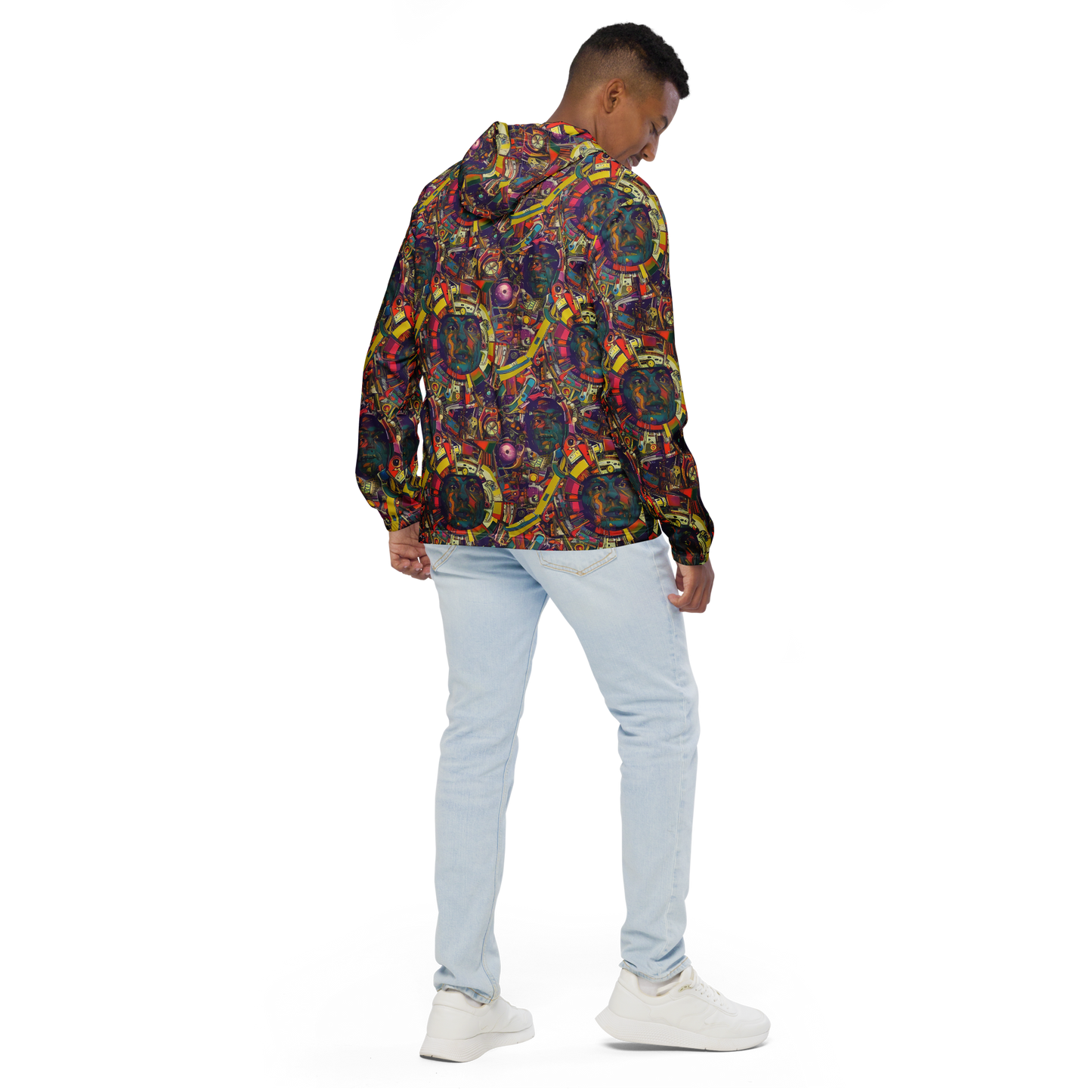 Men's Windbreaker - Cosmic Collage