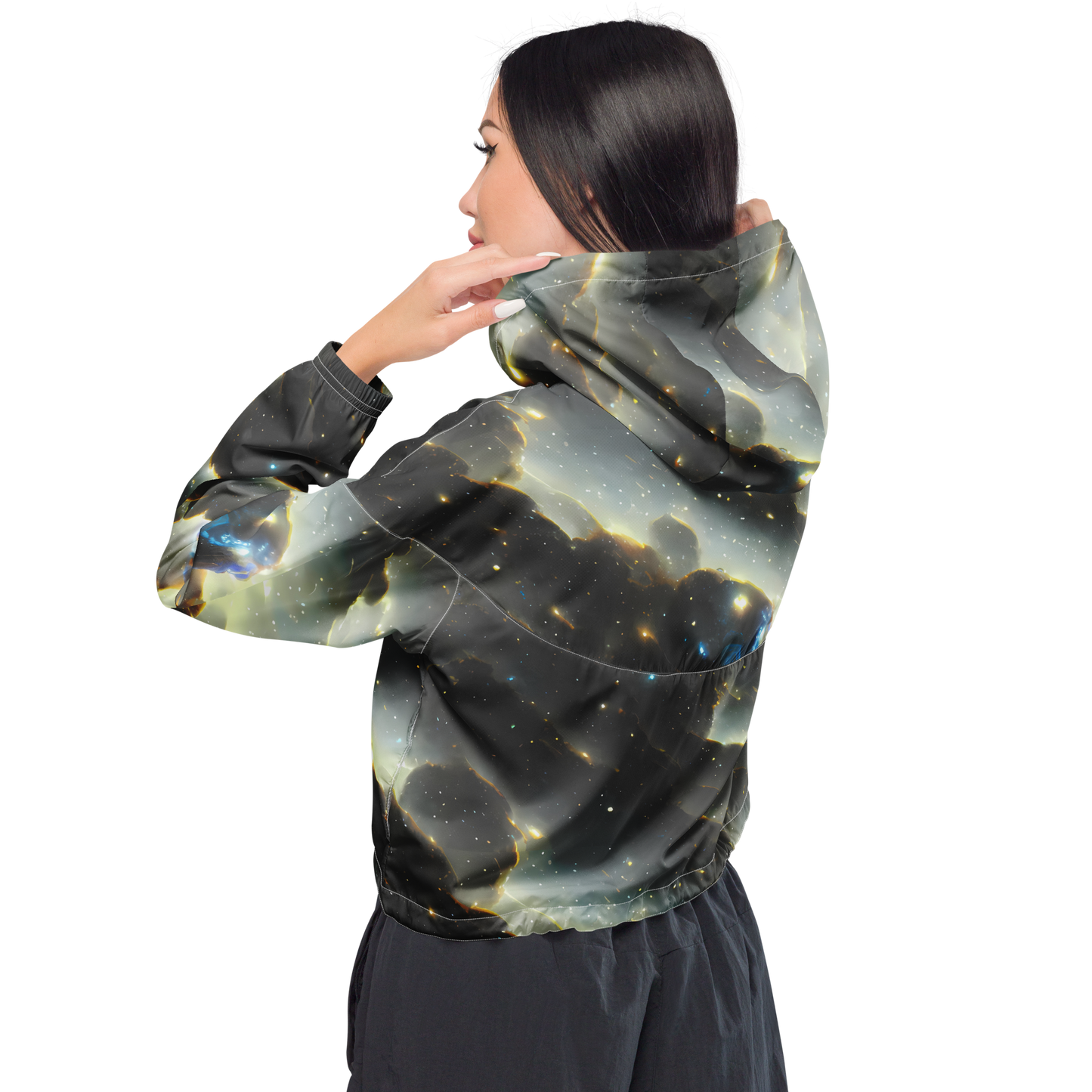 Women's Cropped Windbreaker - Rutkowski Nebula