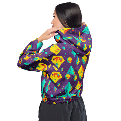 Women's Cropped Windbreaker - Cascading Prism