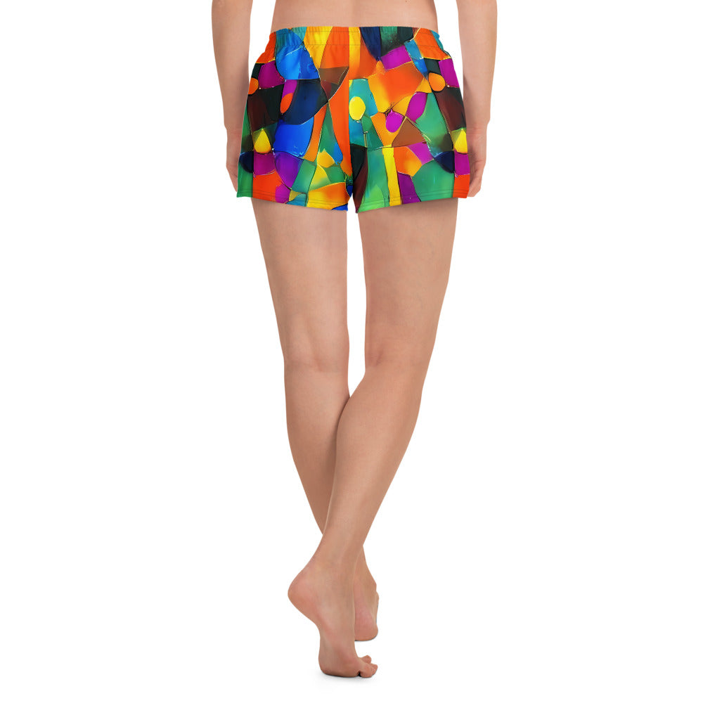 Women’s Athletic Shorts - Galactic Jigsaw