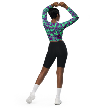 Long Sleeve Crop Top - Alien Ripples