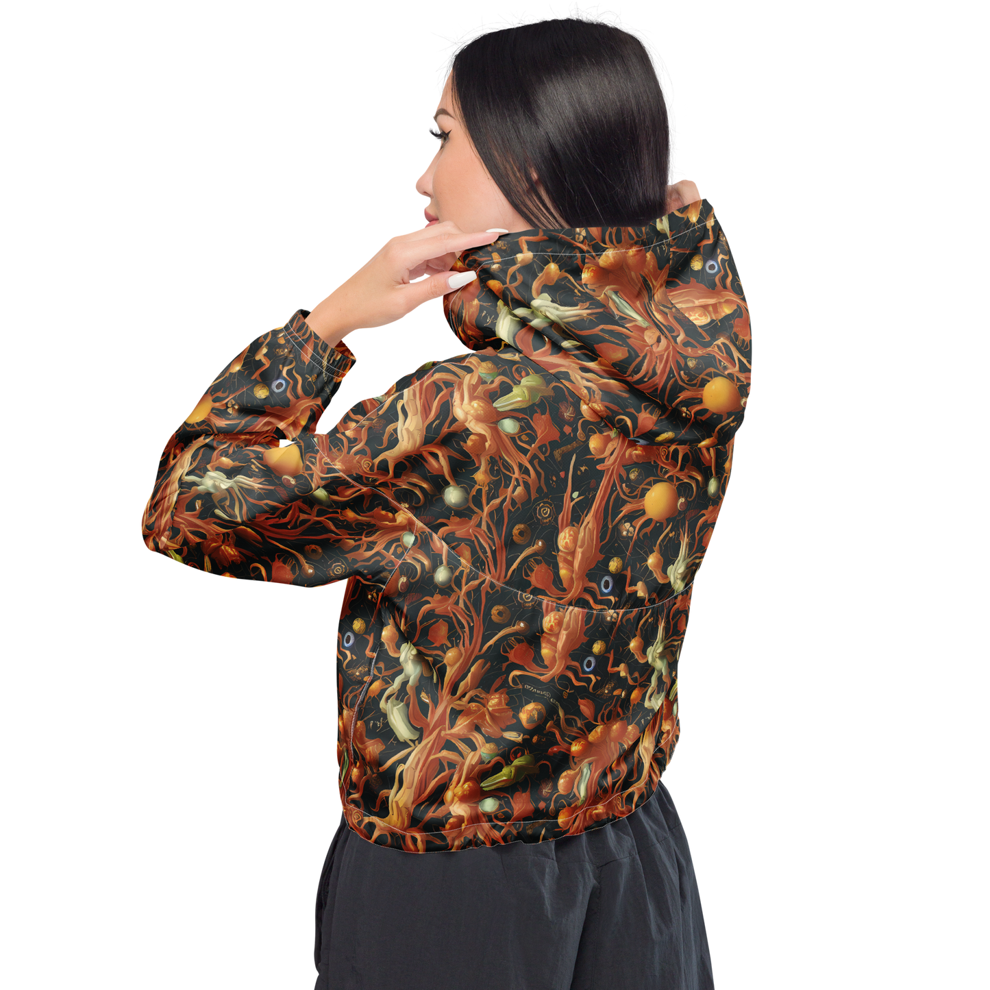 Women's Cropped Windbreaker - Bosschaert's Nebula