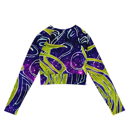 Long Sleeve Crop Top - Celestial Scribbles