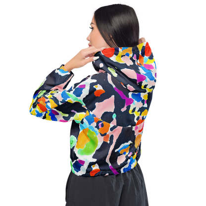 Women's Cropped Windbreaker - Kaleido Burst