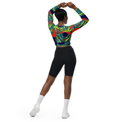 Long Sleeve Crop Top - Harmonic Mirage