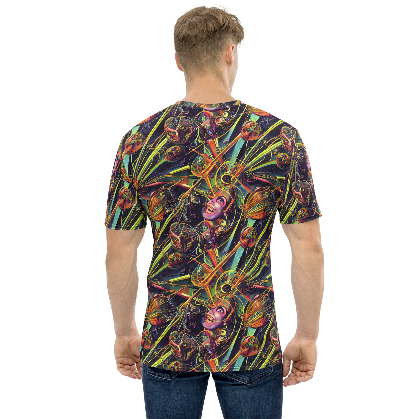 Men's Crew Neck T-Shirt - Psychedelic Deep Space