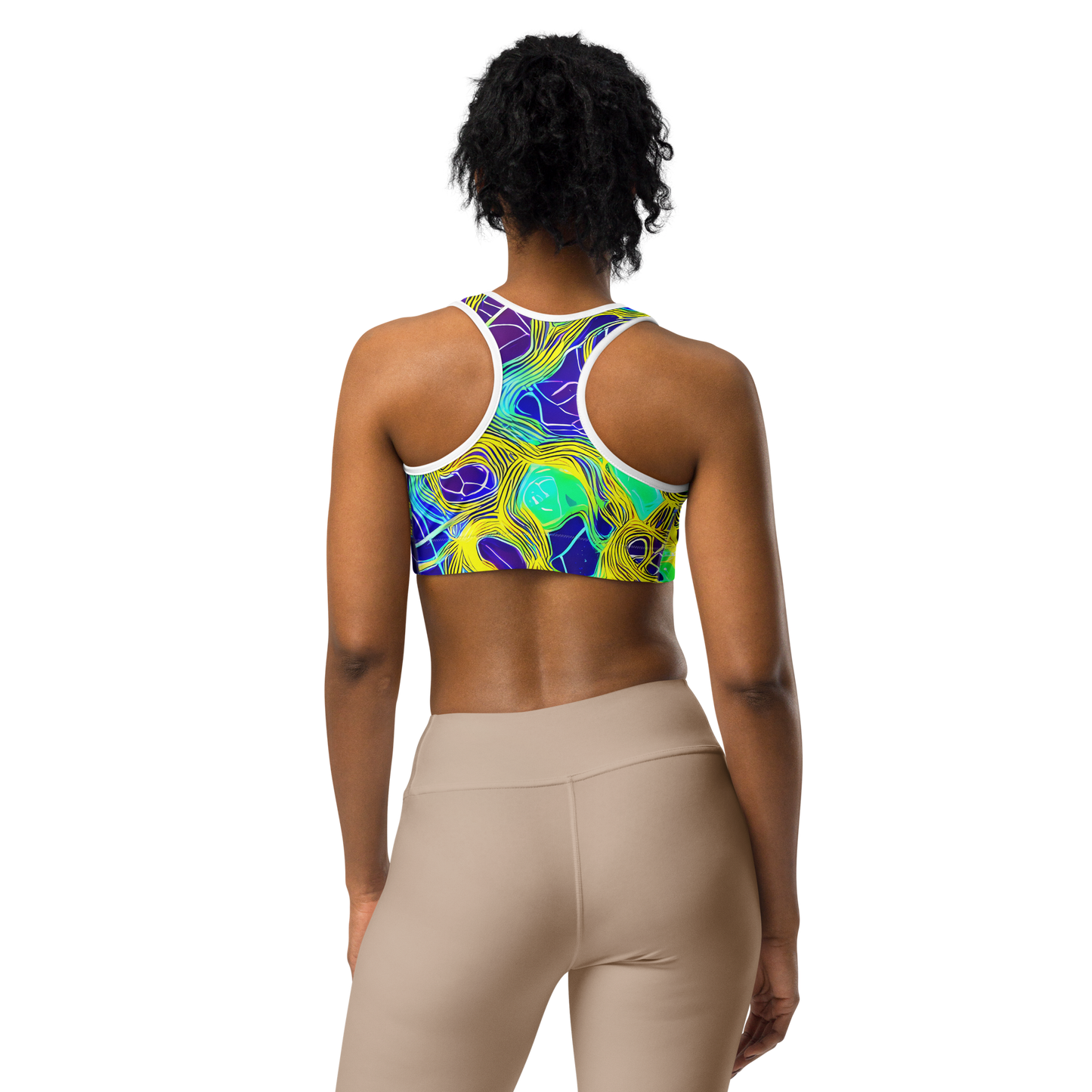 Sports Bra - Neon Jungle Rhapsody