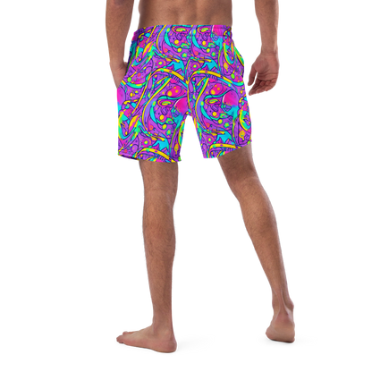 Swim Trunks - Neon Galaxy Whirl