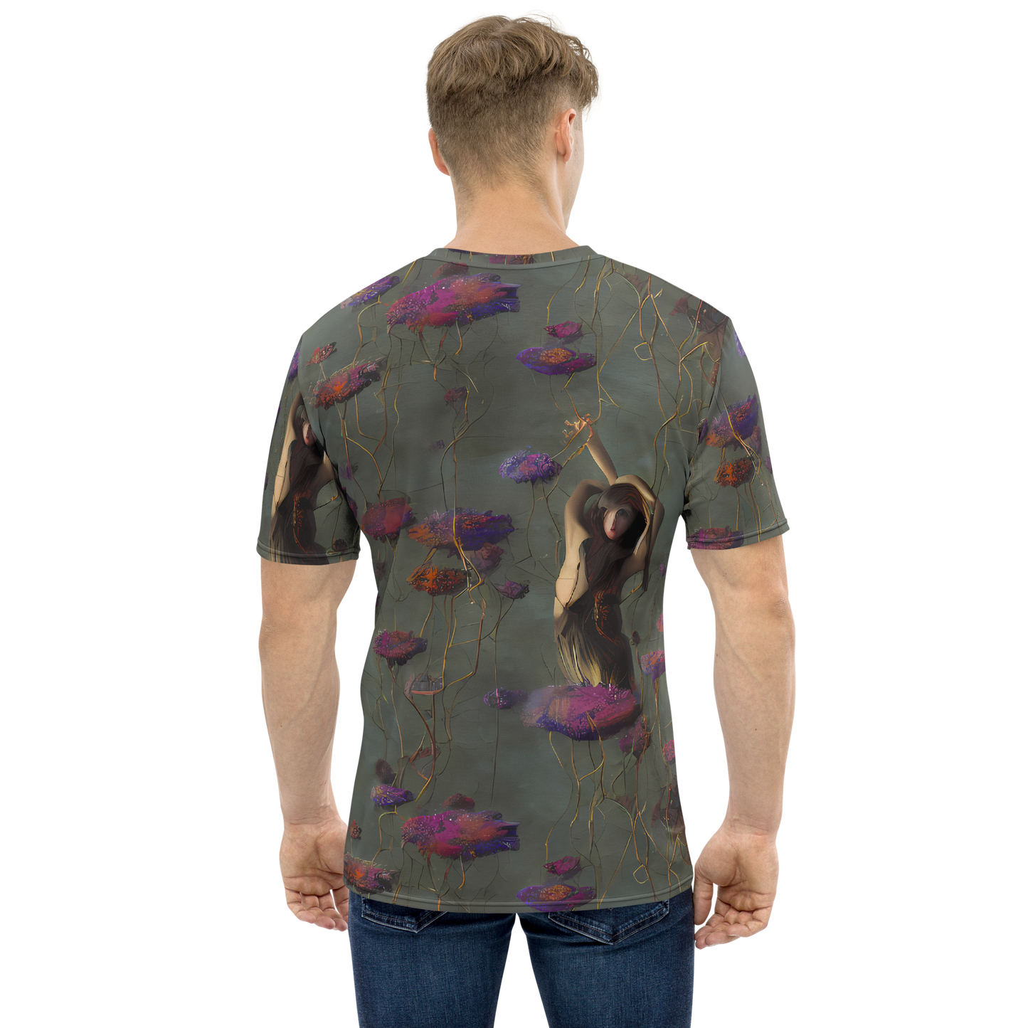 Men's Crew Neck T-Shirt - Ethereal Bloom