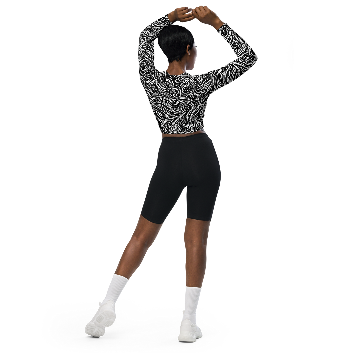 Long Sleeve Crop Top - Inky Whispers