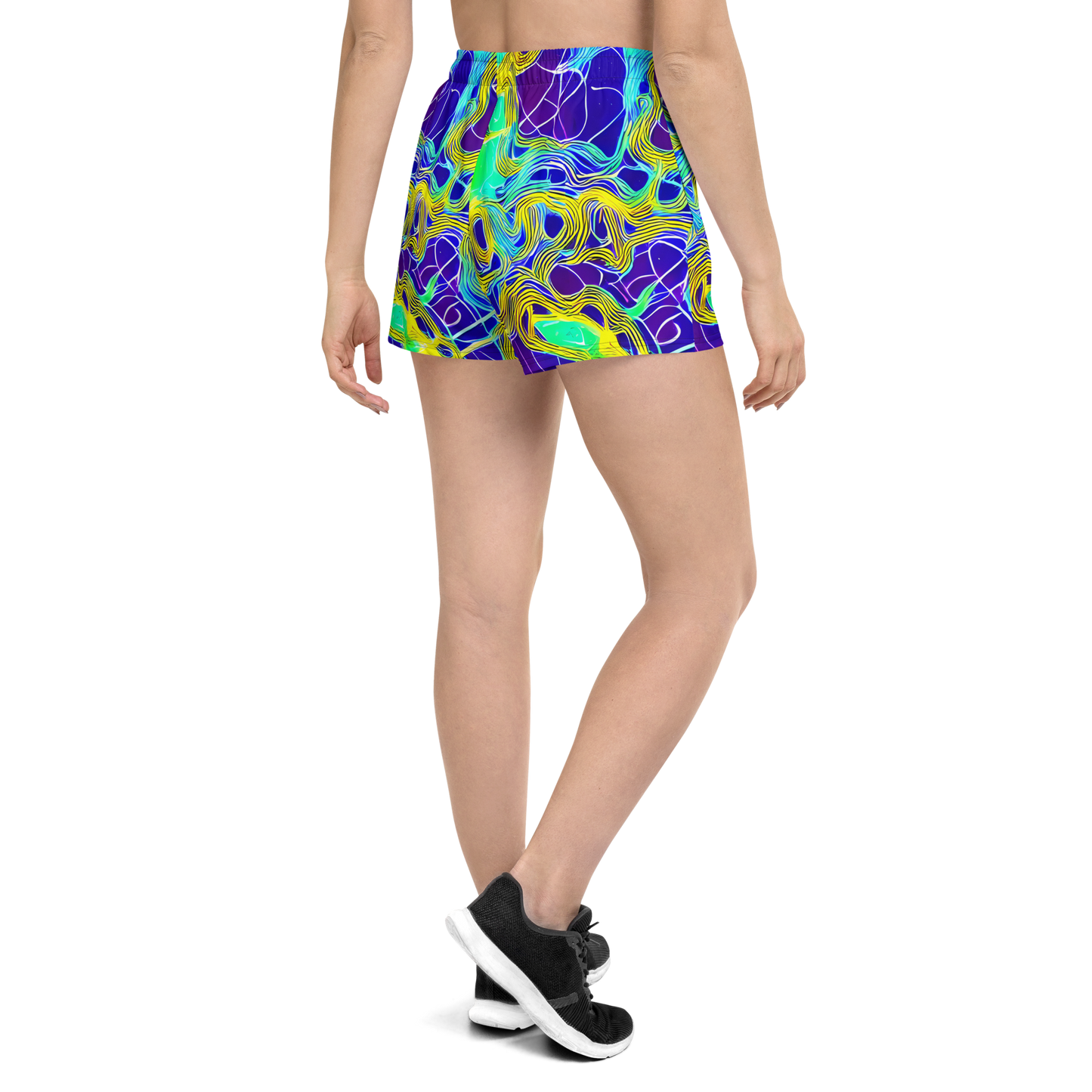 Women’s Athletic Shorts - Neon Jungle Rhapsody