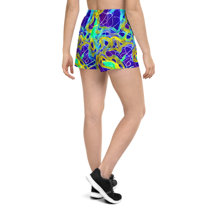 Women’s Athletic Shorts - Neon Jungle Rhapsody