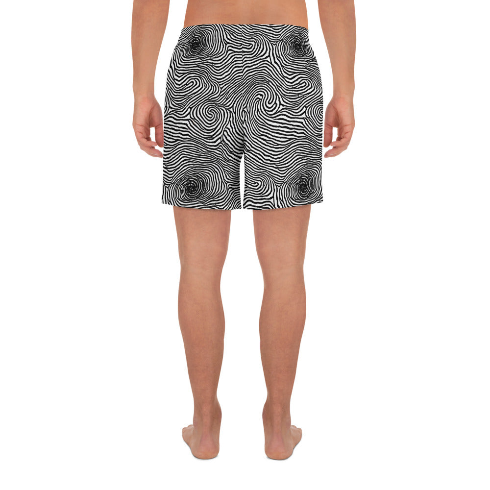 Men's Athletic Shorts - Black And White Rhapsody