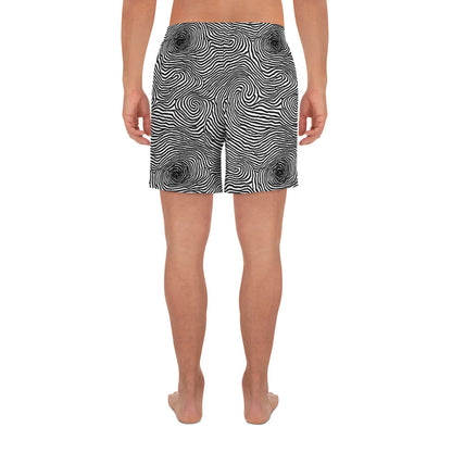 Men's Athletic Shorts - Black And White Rhapsody