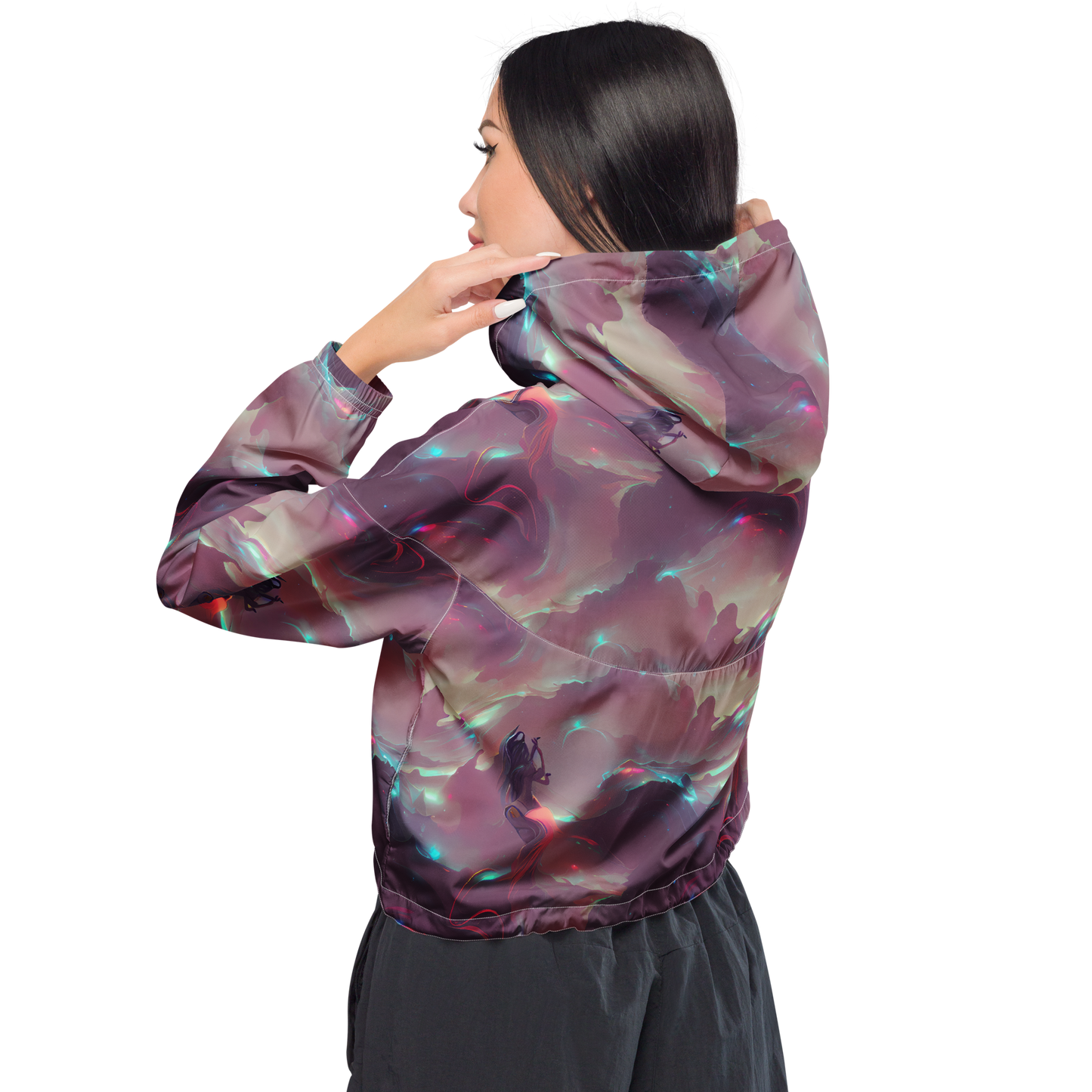 Women's Cropped Windbreaker - Astral Illusions