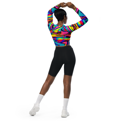 Long Sleeve Crop Top - Electric Ecstasy