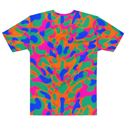 Men's Crew Neck T-Shirt - Fluorescent Camouflage