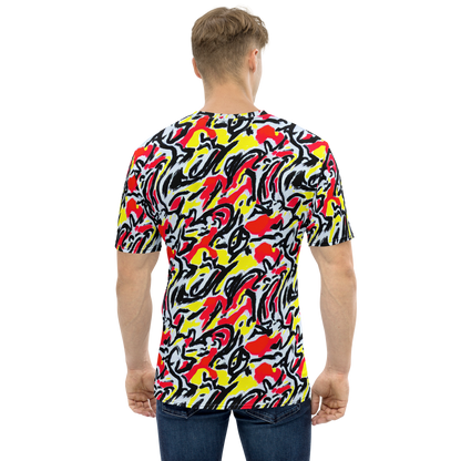 Men's Crew Neck T-Shirt - Cosmic Brushstrokes