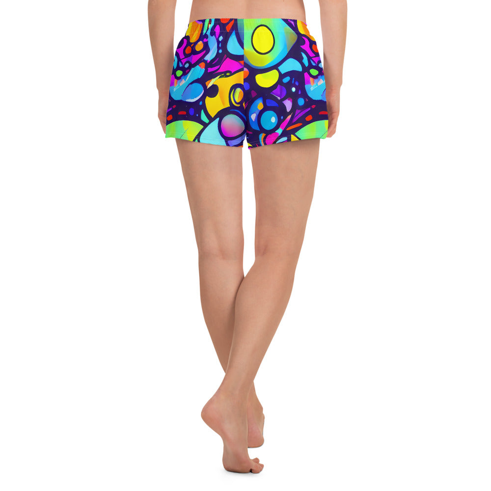 Women’s Athletic Shorts - Neon Graffscape