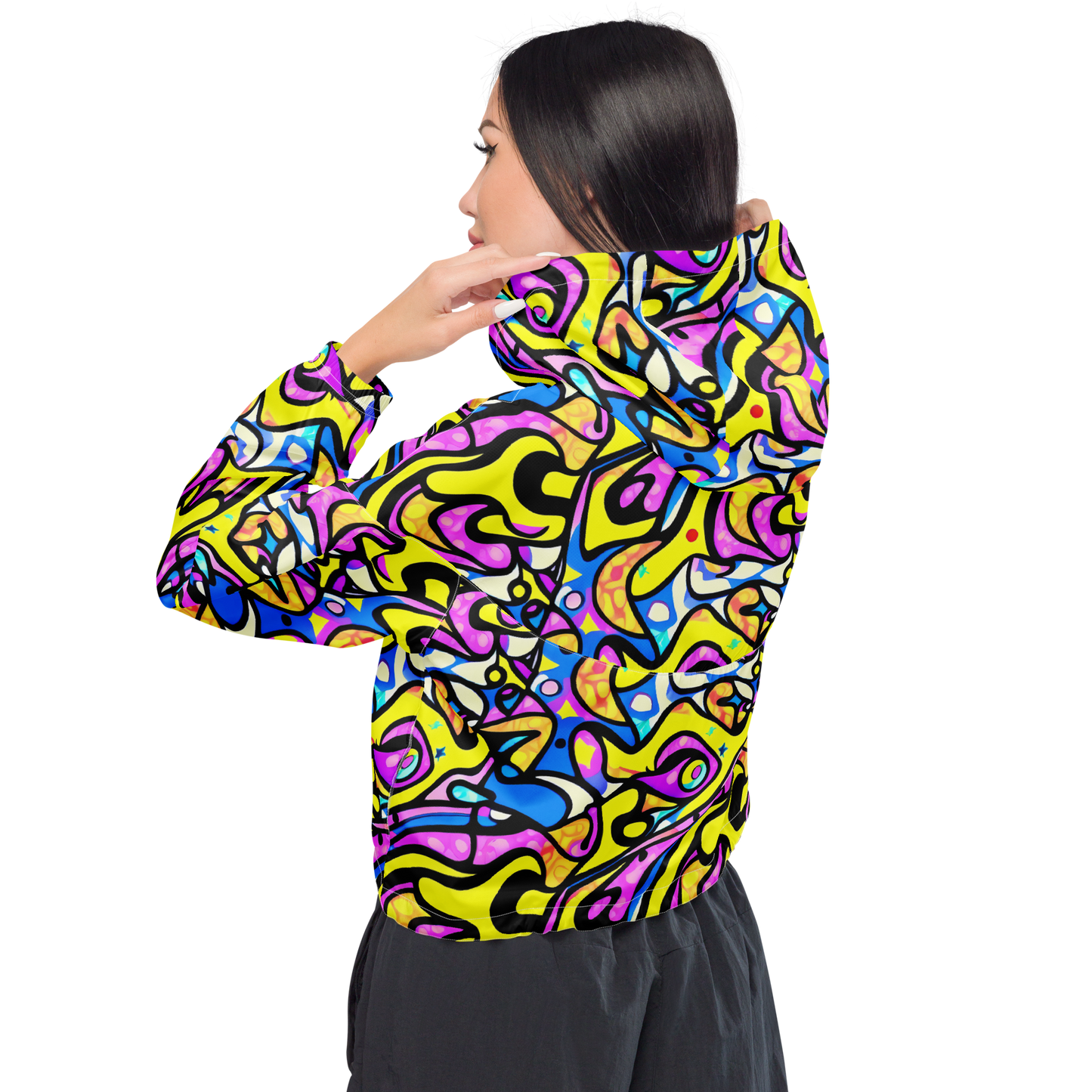 Women's Cropped Windbreaker - Britto's Odyssey