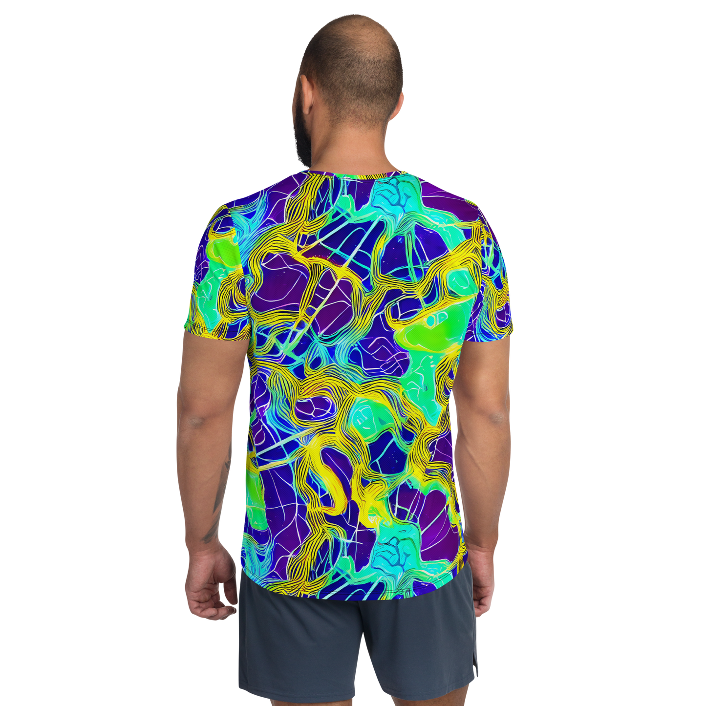 Men's Athletic T-Shirt - Neon Jungle Rhapsody