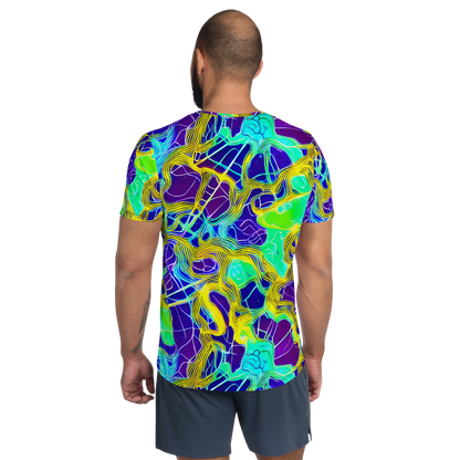 Men's Athletic T-Shirt - Neon Jungle Rhapsody