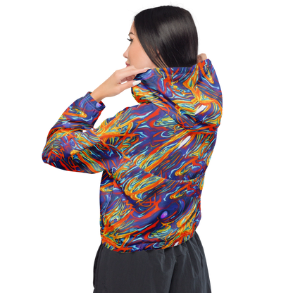 Women's Cropped Windbreaker - Galactic Ember
