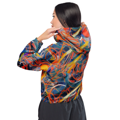 Women's Cropped Windbreaker - Vivid Tangle