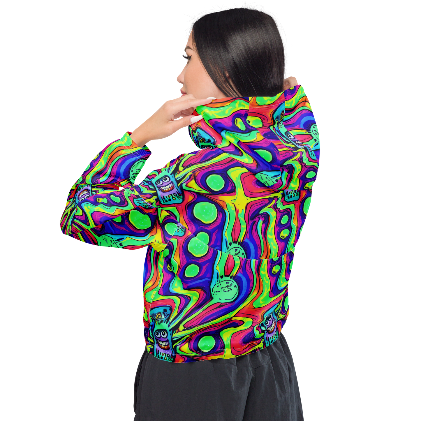 Women's Cropped Windbreaker - Frizzled Spirits