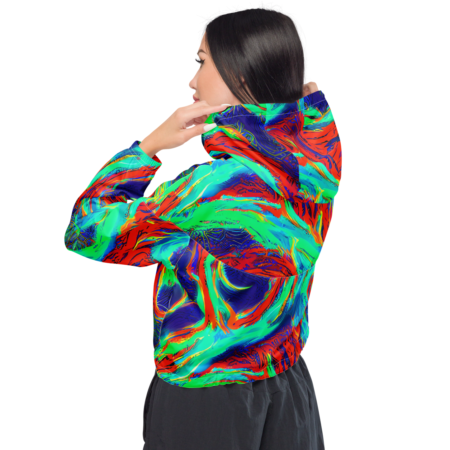 Women's Cropped Windbreaker - Cerulean Cyclone