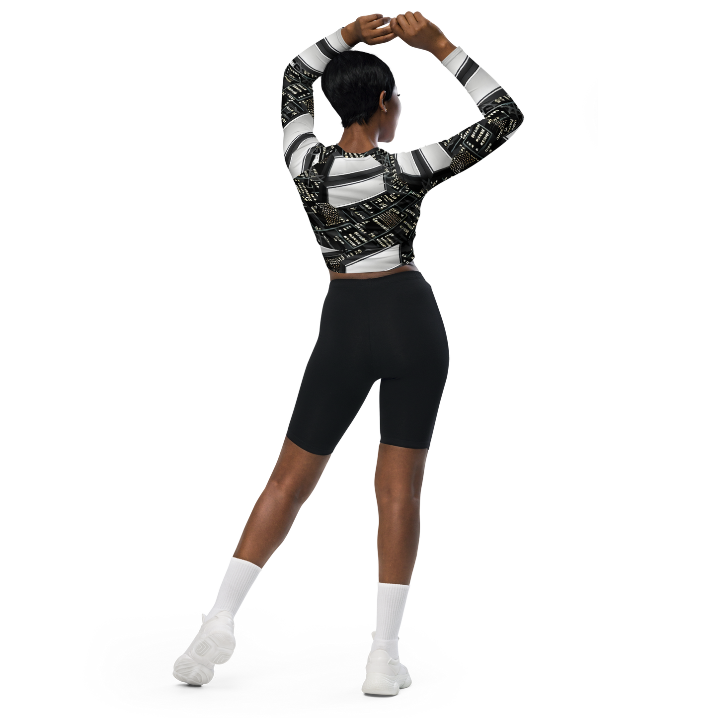 Long Sleeve Crop Top - Electro Essence