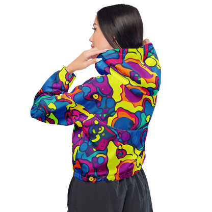 Women's Cropped Windbreaker - Colorful Chaos