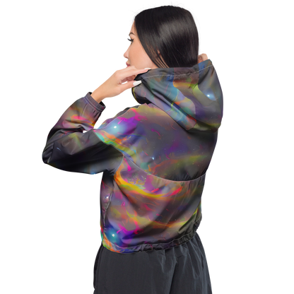 Women's Cropped Windbreaker - Etheric Echo