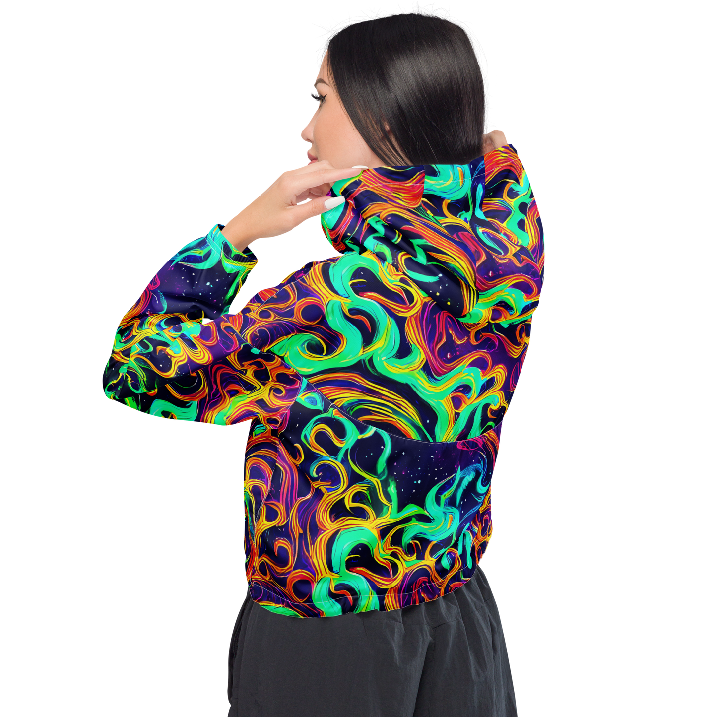 Women's Cropped Windbreaker - Cheston Swirl