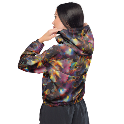 Women's Cropped Windbreaker - Cosmic Fusion