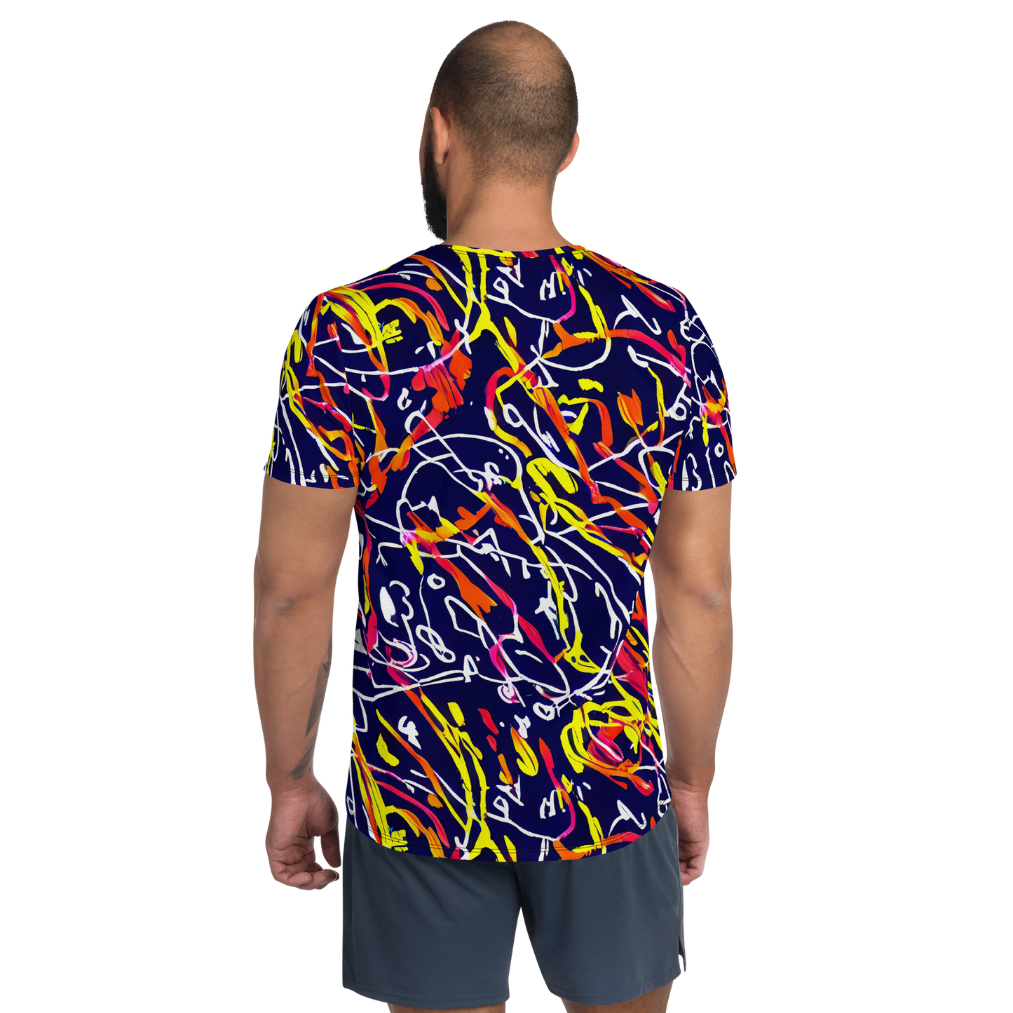Men's Athletic T-Shirt - Neon Currents