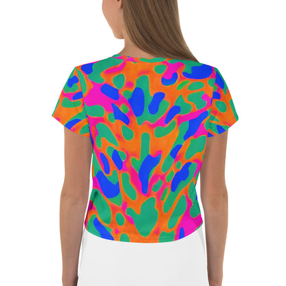 Women's Crop Tee - Fluorescent Camouflage