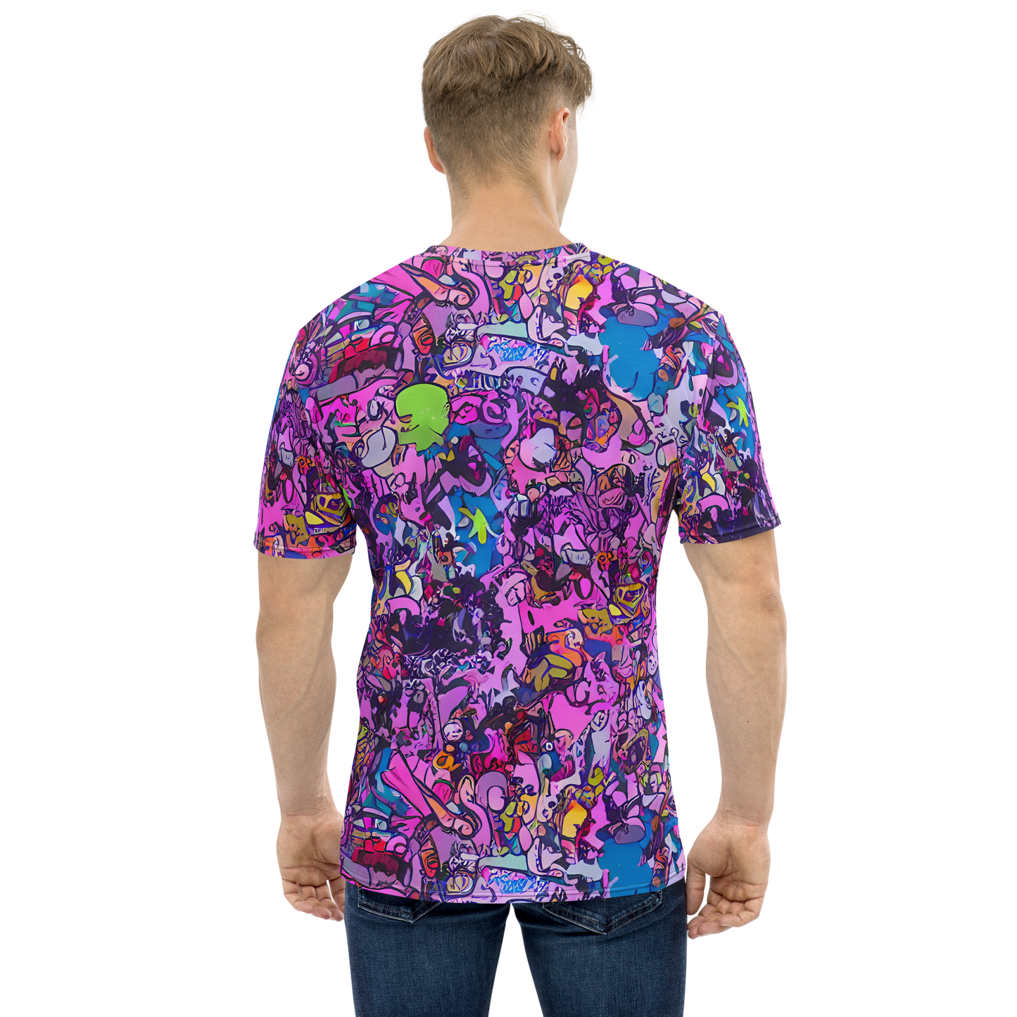 Men's Crew Neck T-Shirt - Chromatic Frenzy