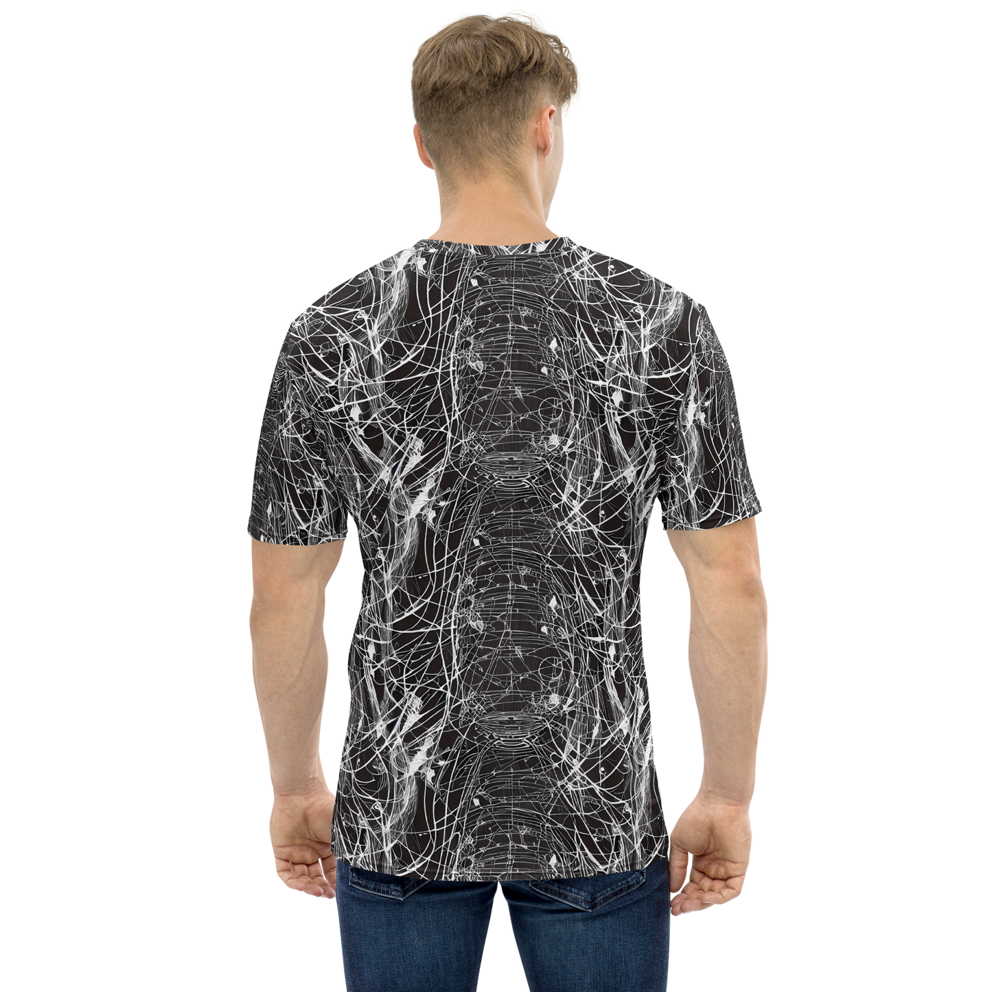 Men's Crew Neck T-Shirt - Cyber Lattice