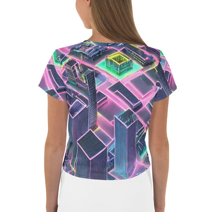 Women's Crop Tee - Electric Grid