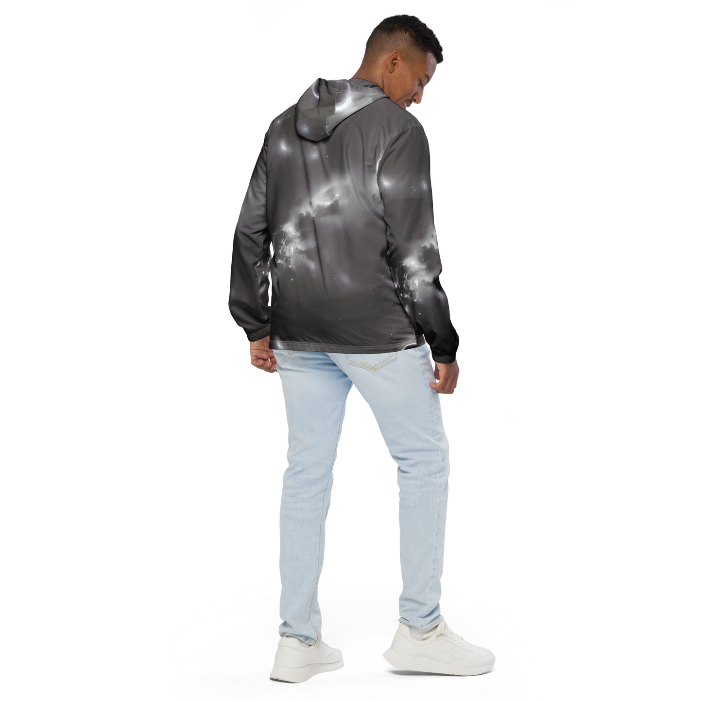 Men's Windbreaker - Silver Nebula