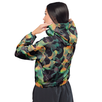 Women's Cropped Windbreaker - Astral Rhythms