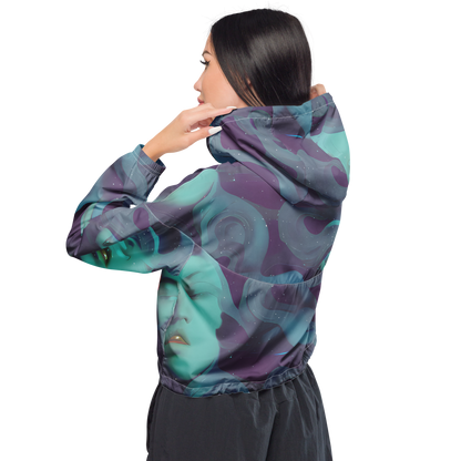 Women's Cropped Windbreaker - Ethereal Dreamscape